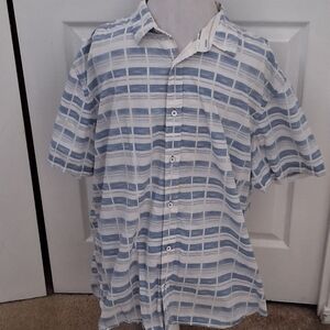 Cypress Club Men's Blue & White Button Up Shirt    Size XL